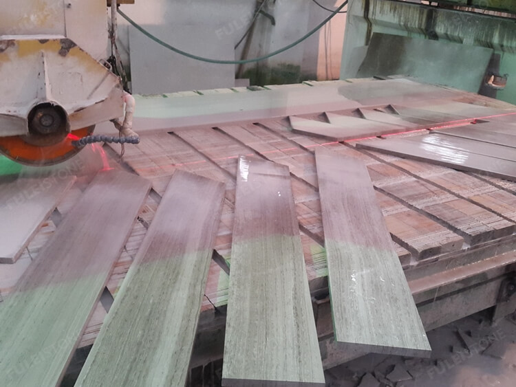 Cut to size white wooden marble tile