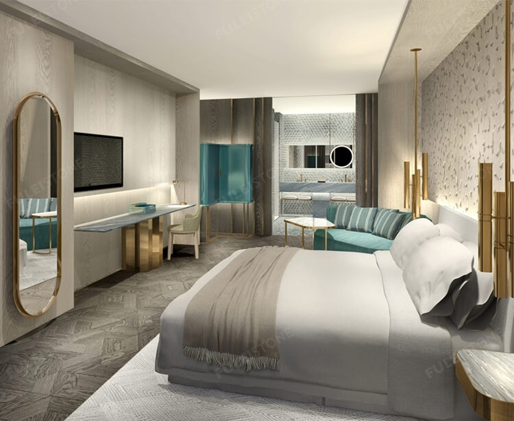 bedroon design by wood grain marble