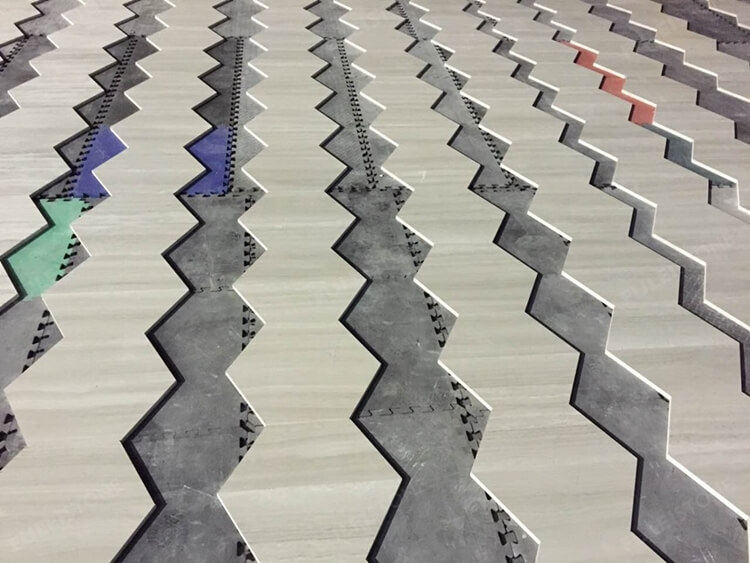 hexagonal wooden marble tiles