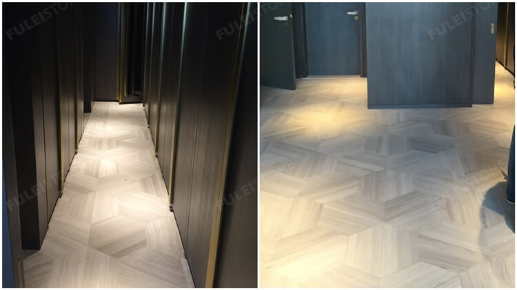 white wooden marble tile flooring