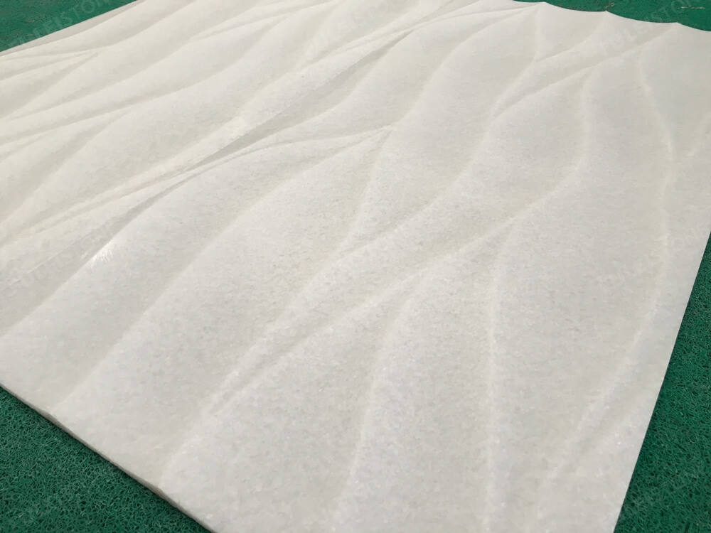 3D Carved Art White marble tile in match