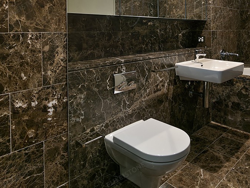 Dark Emperador Marble Bathroom Decoration
