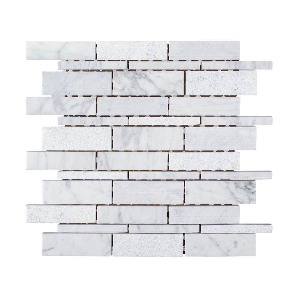10-12 in. x 10-12 in. x 8 mm Marble Mosaic Tile