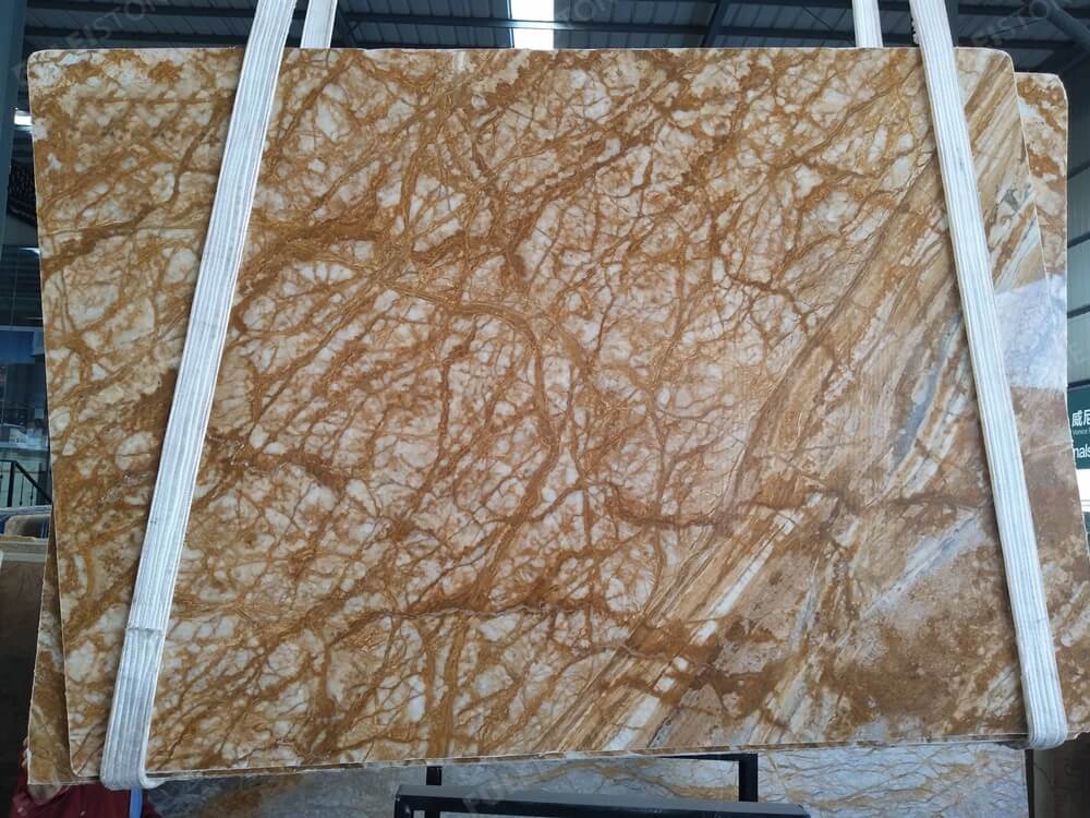 Amber Gold Marble Slab