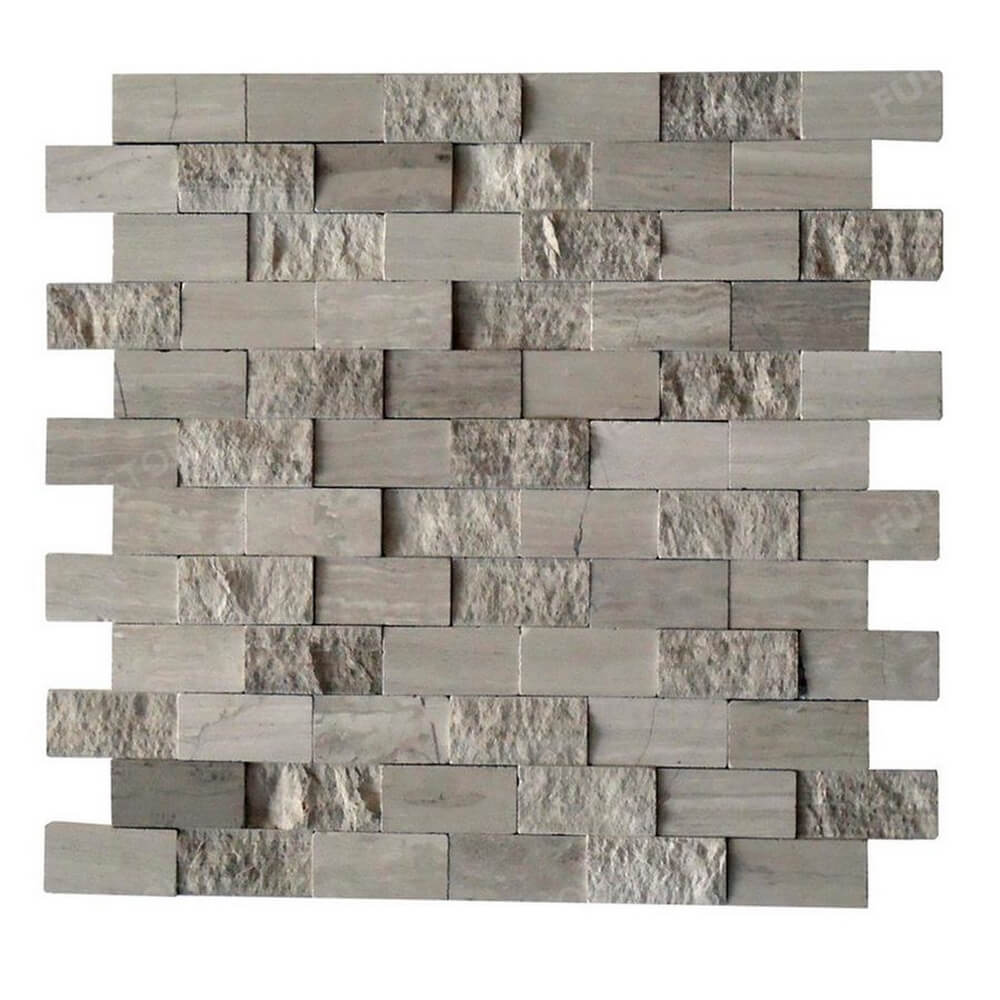 China Nature Driftwood Grey Marble Mosaic Tile