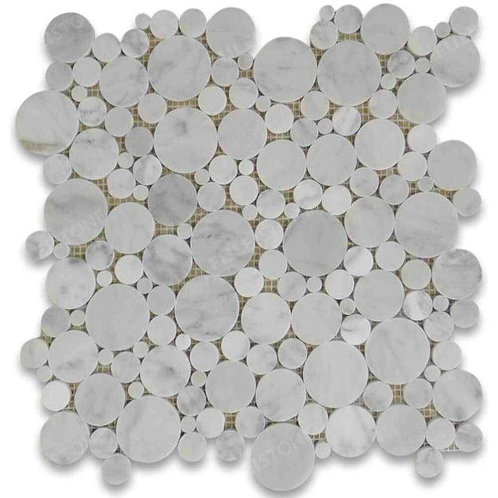 Circles Penny Round Marble Mosaic Tiles