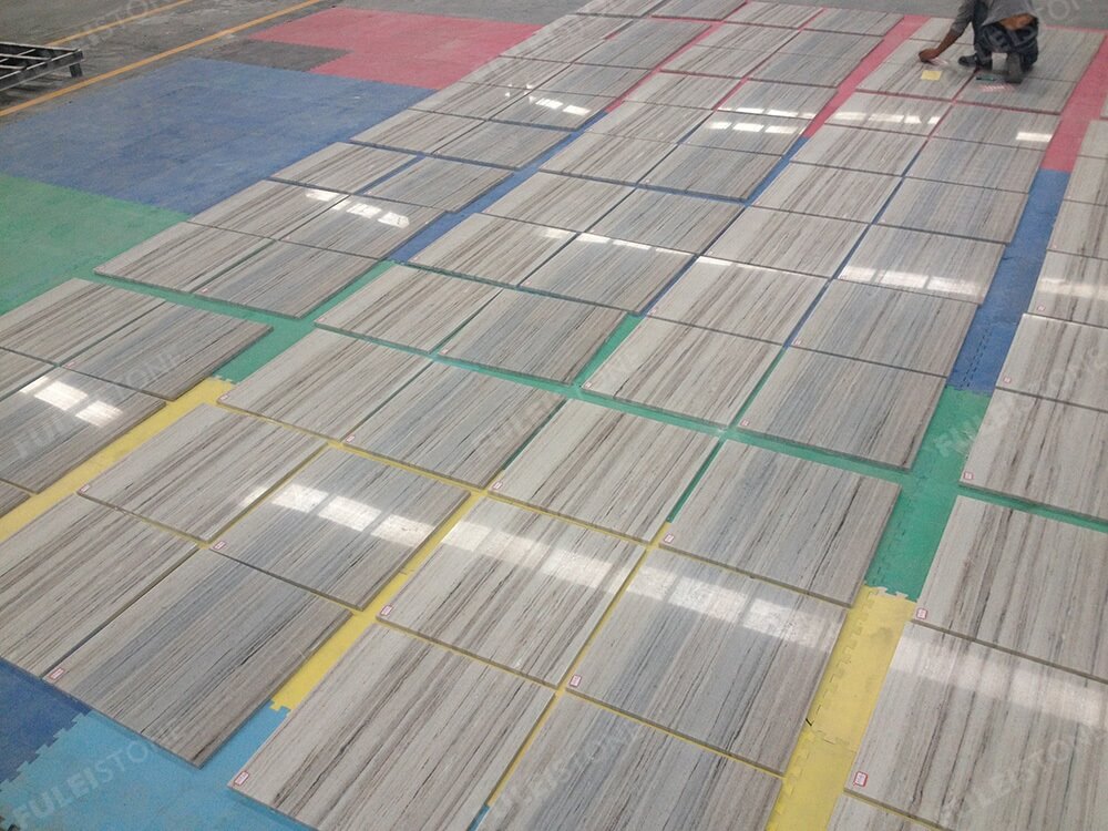 Crystal Wooden Marble Flooring Tiles