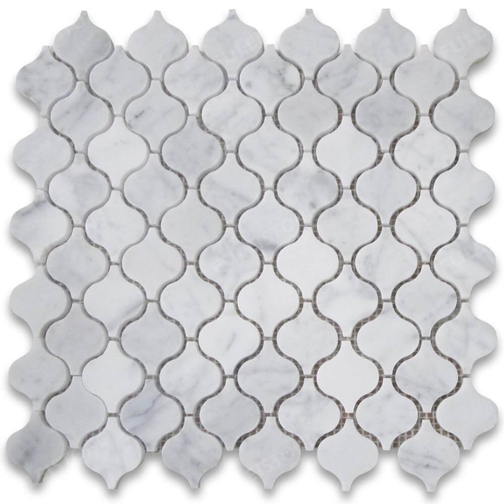 Italy Carrara White Marble Lantern Shaped Mosaic