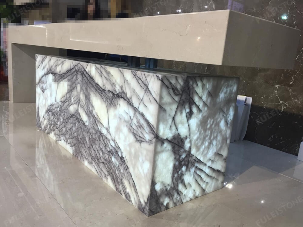 Milas Lilac Marble Table Leg