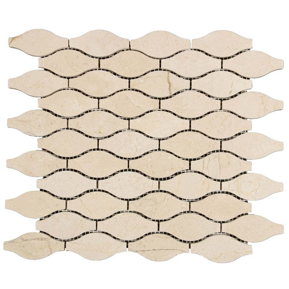 Nature Stone Crema Marfil Waves Mosaic Tile