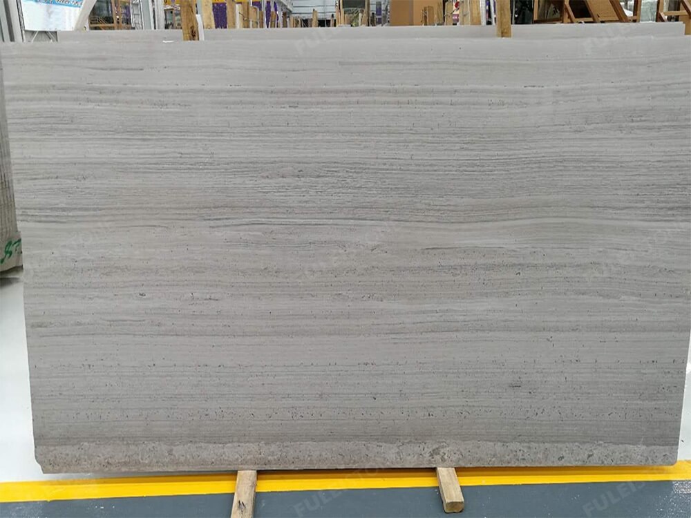 Polished White Wood Marble Slab
