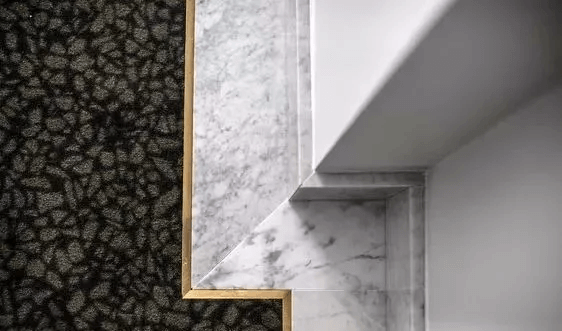 close up design of marble skirting