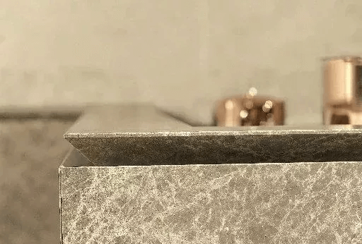 close up design of marble vanity top