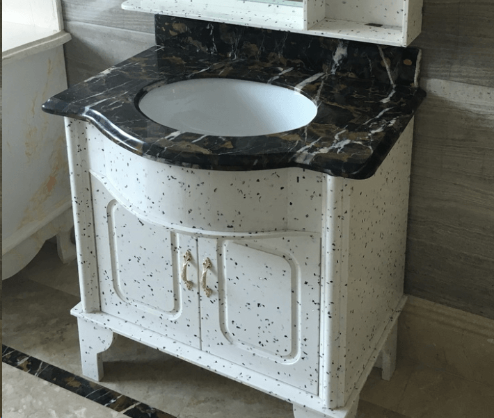 Cabinet with Black marble Countertop