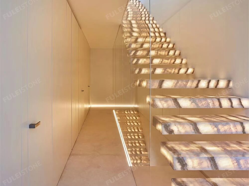Polished Faraon Onyx Stairs