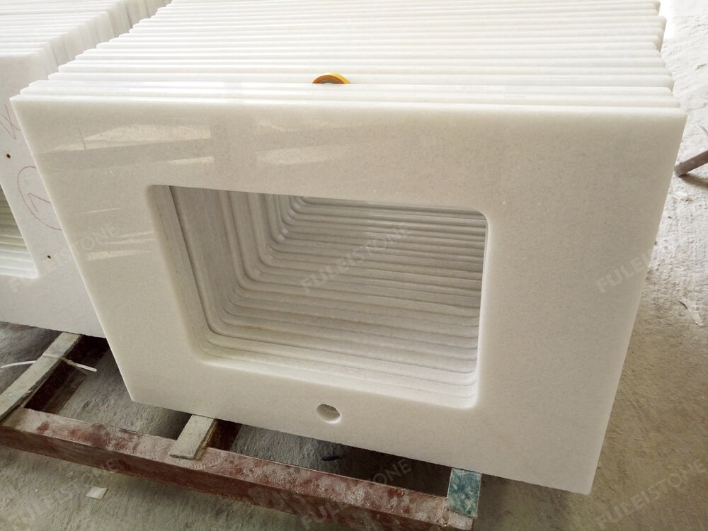 Crystal White Marble Vanity Top