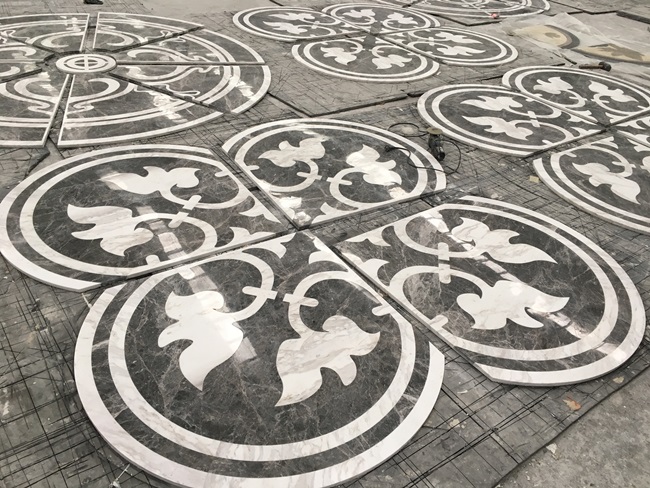 Grey Emperador Marble Medallion