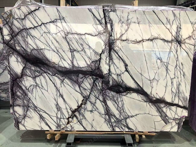polished milas lilac marble slab