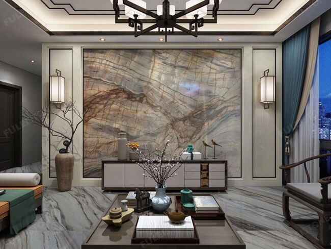 Michelangelo Quartzite TV Wall Panel