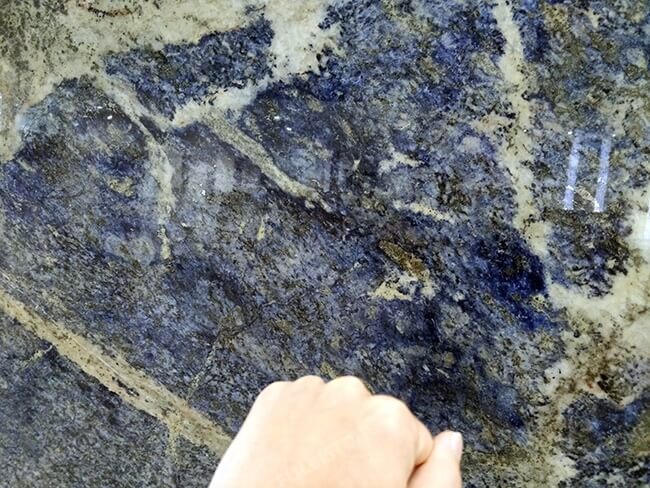close up of polished lapis lazuli granite