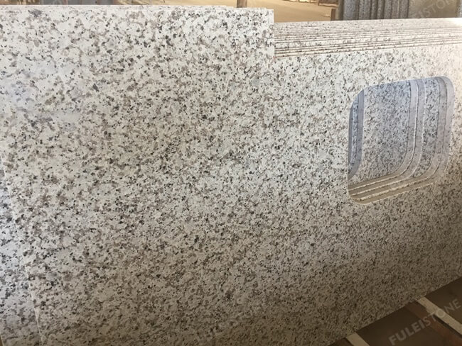 Bala White Granite Countertop with rectangle sink