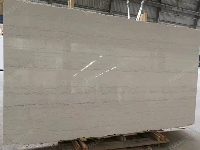 perlino bianco marble vein cut in packing