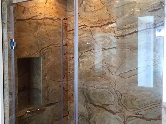 indoor bathroom wall decoration with blue mare quartzite (4)