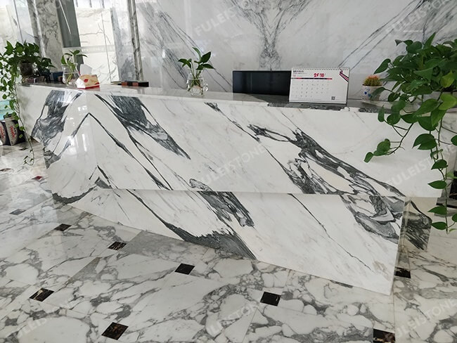 arabescato vagli marble reception desk