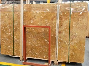 crema valencia marble big slabs in warehouse