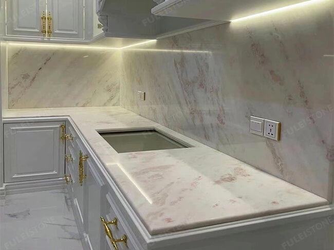Pink Namibia marble countertop