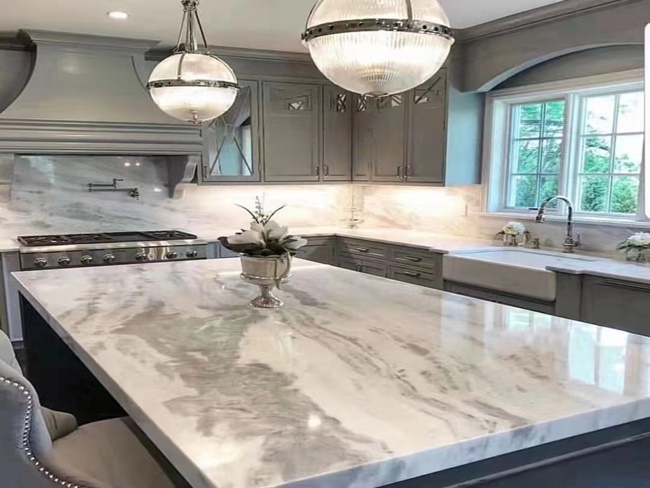 Namib Fantasy Quartzite countertop with big veins