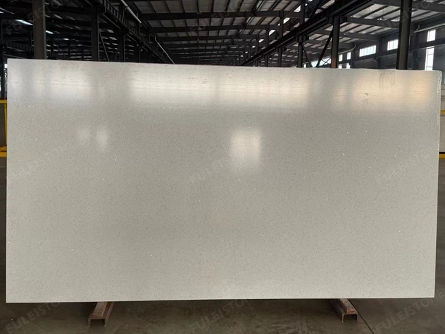 White Mirror Quartz big slabs