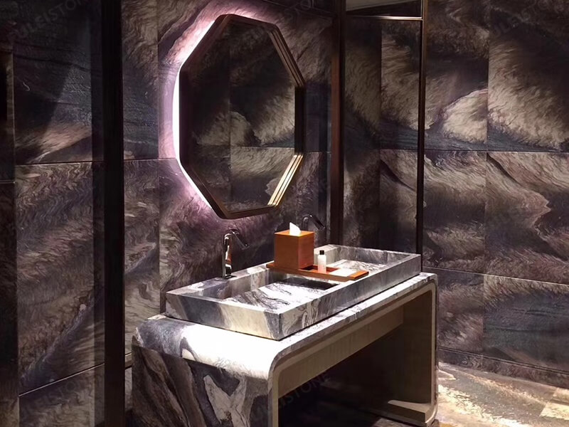 rosso luana marble hotel bathroom decoration