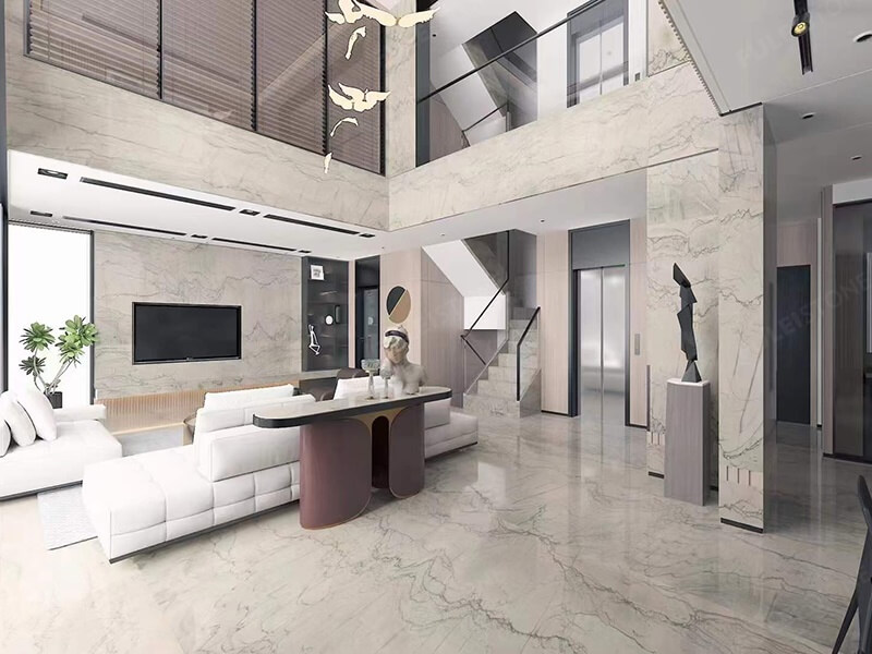 interior decoration with infinity white quartzite