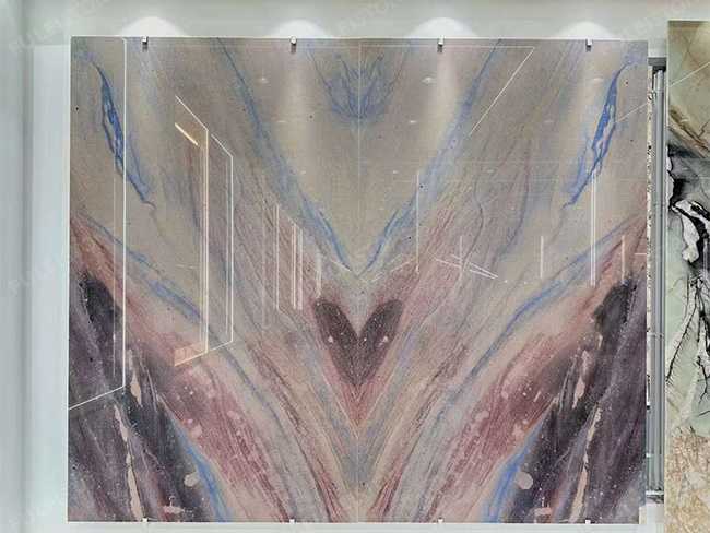Bookmatched Azul Imperiale Classic marble