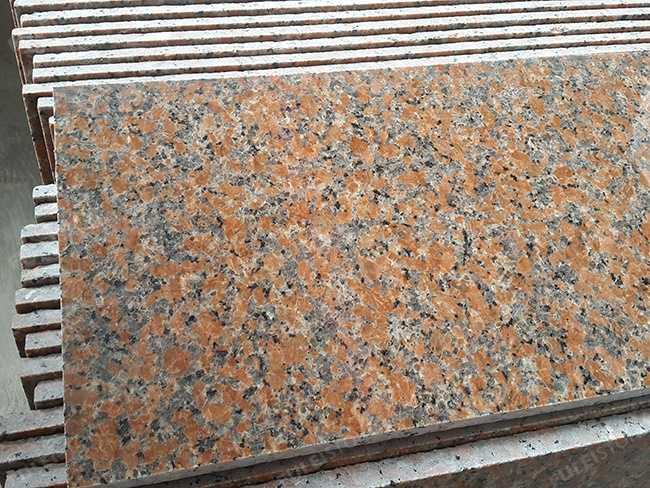 polished maple red granite stairs (3)