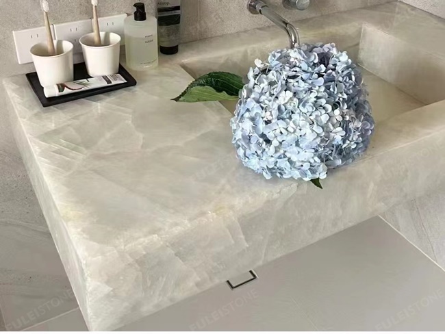 Crystal White Onyx Vanity Top
