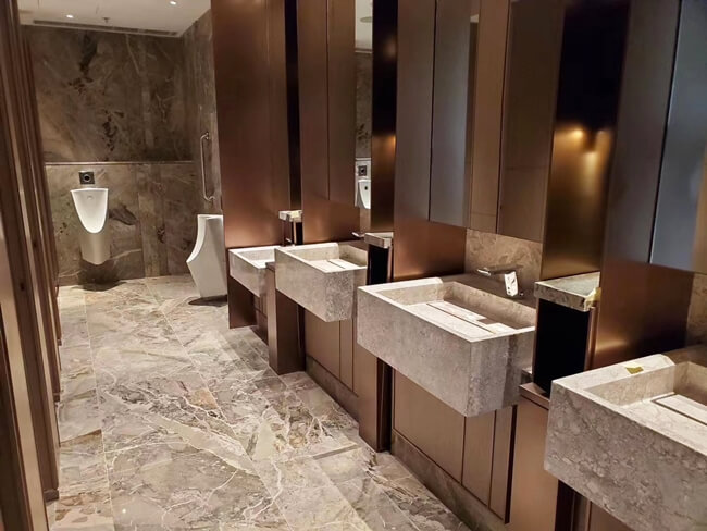 Breccia Blue Marble Bathroom