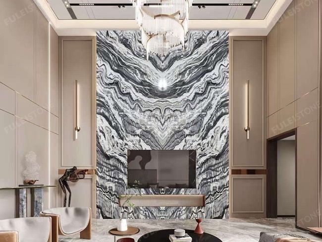 Silver Stream Marble Background