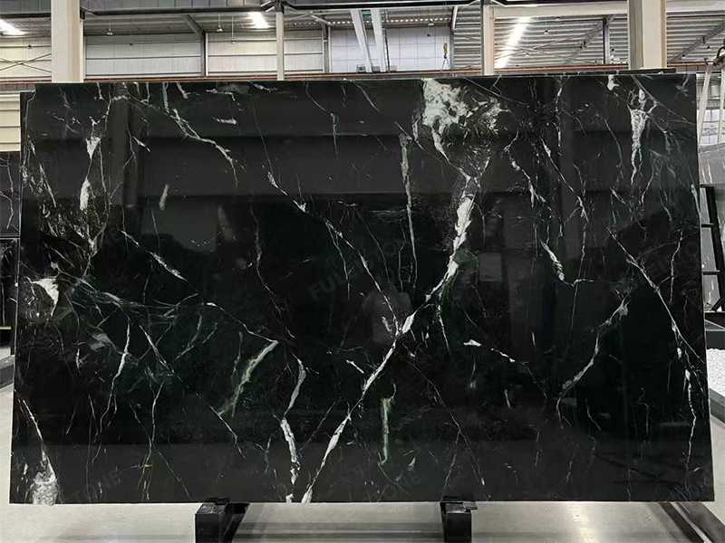 polished Verias Green marble slab
